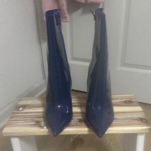 Calvin Klein Navy Patent Leather Boots